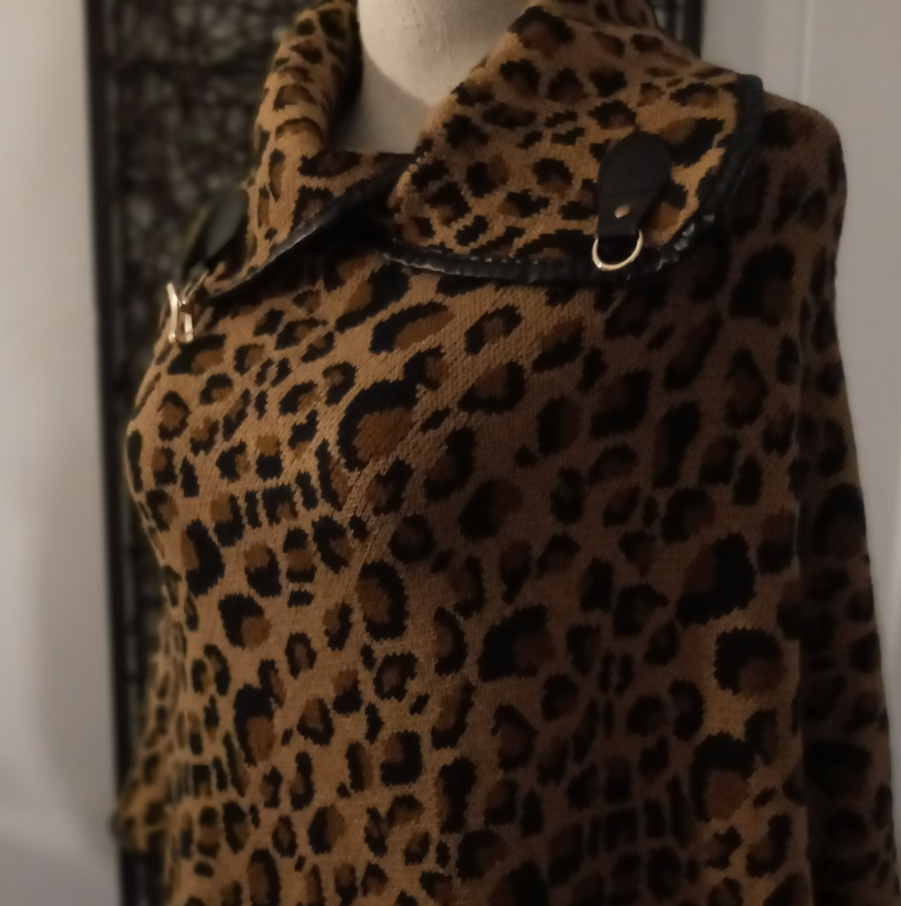 Leopard Print Poncho